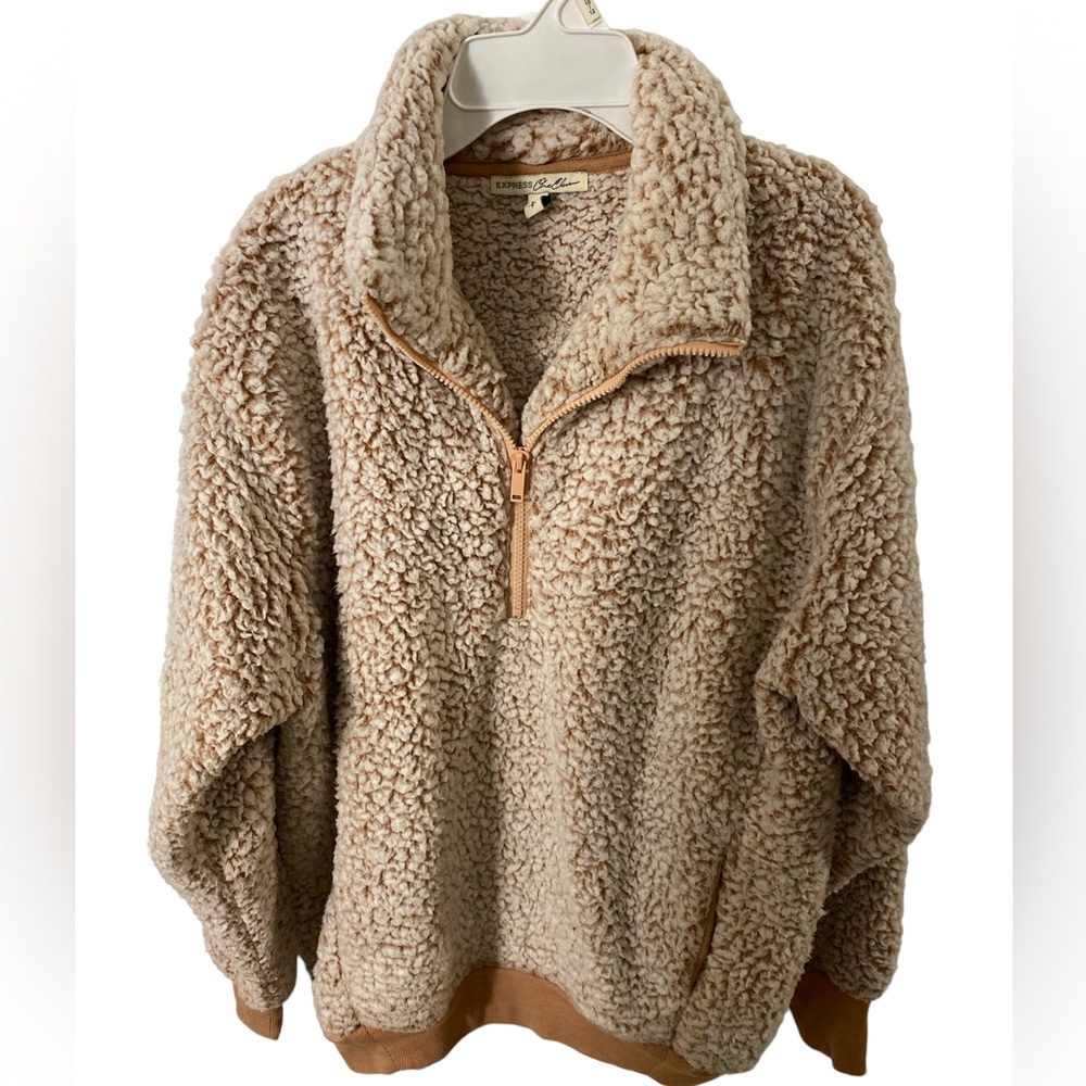 Express One Eleven Women's Red/Pink 1/4 Zip Sherpa
Fleece Pullover